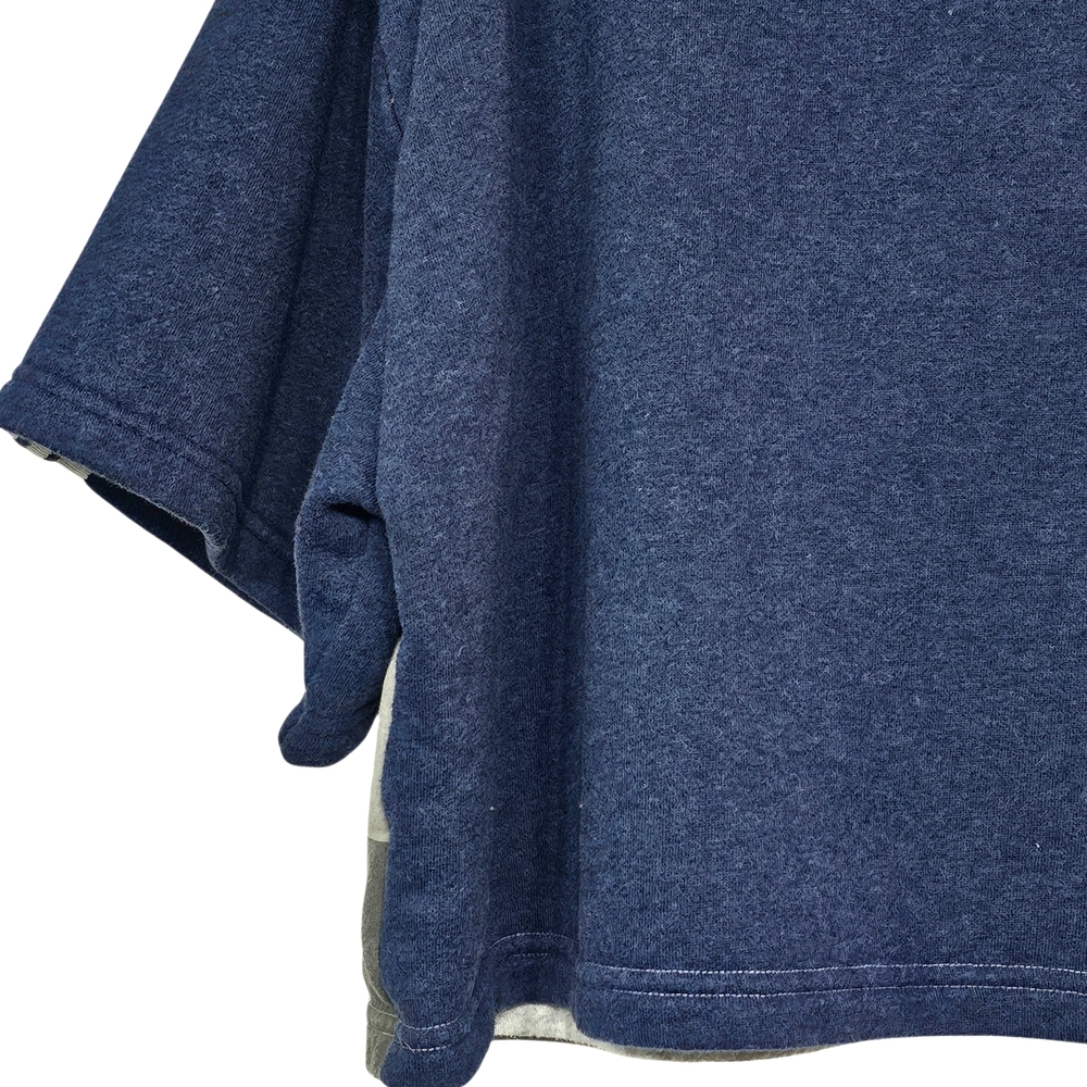 adidas Trefoil Color-block Sweatshirt Gray/Navy/White Crop Mock Neck – Size XL - Picture 6 of 11